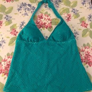 Apt 9 Shell Teal Green Swim Top Cute Tribal design